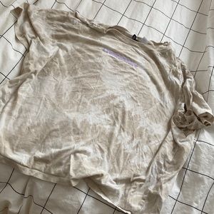 Beige tie dye crop top